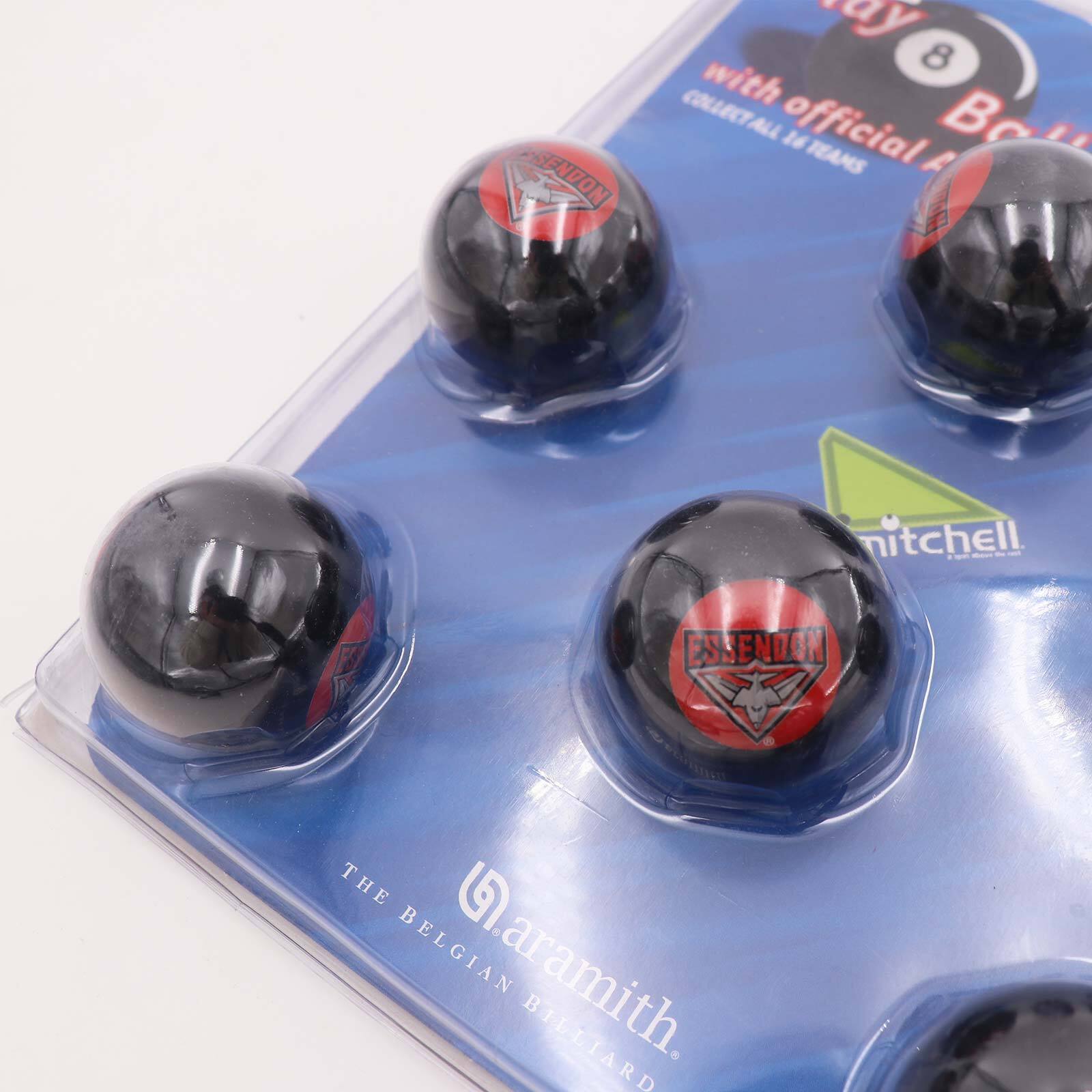 Aramith Pool Snooker Billiards Balls with official AFL Team logos - Essendon