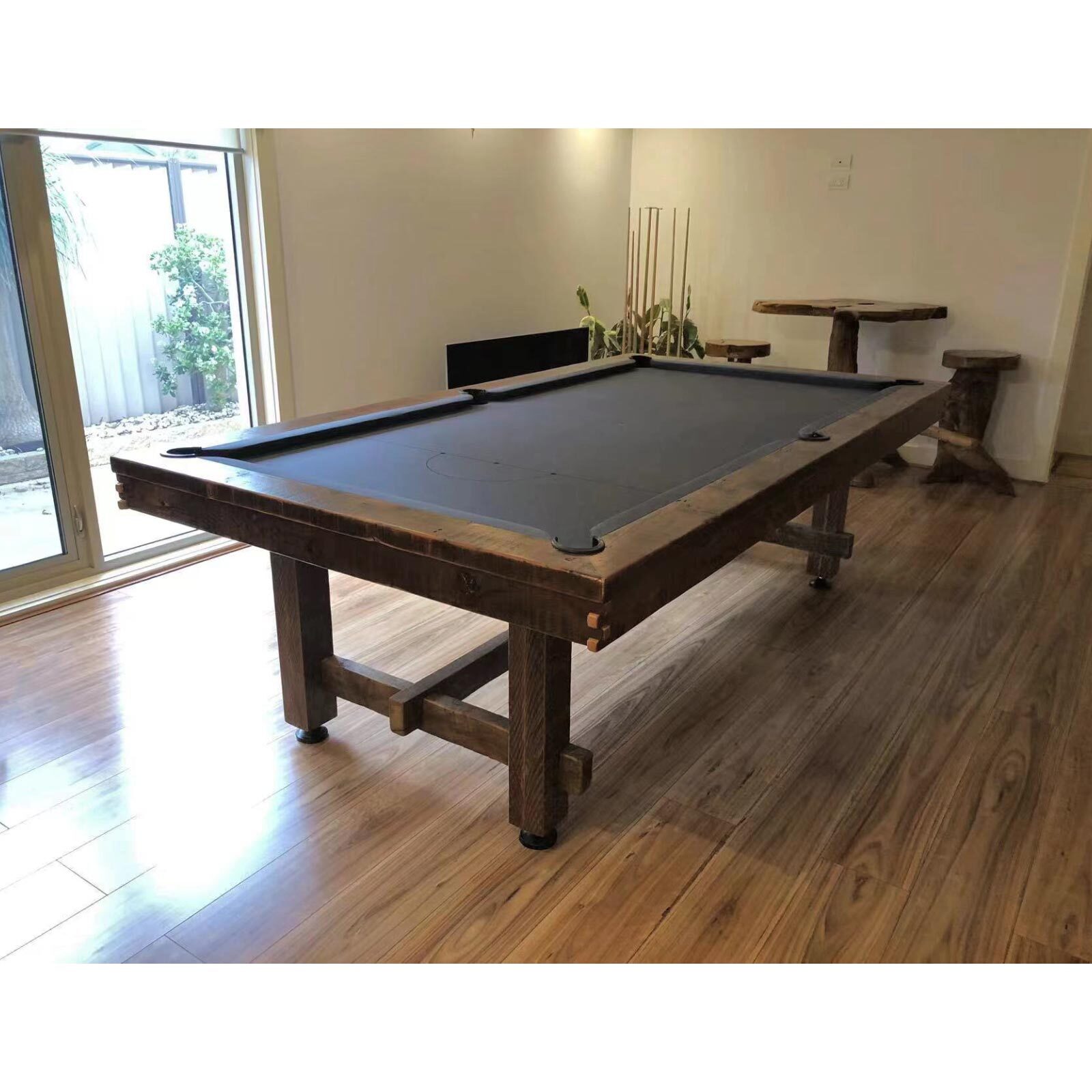 9 Foot Slate Retro Rustic Pool Billiards Table