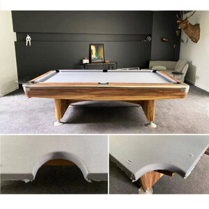 8 Foot Slate American Styled Billiards 9 Ball Table - Black body with Blue felt