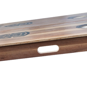 All Table Sports Tournament Cornhole Board Walnut Timber Veneer, 2 Boards, 8 Game Bags
