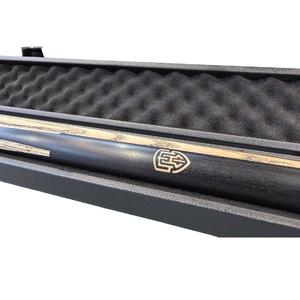ATS PIONEER BLACK 57 inch 1pc Cue American ash shaft with wood logo embedded- 4 Pack