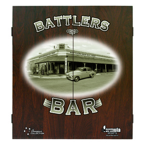 Dartboard Cabinet Timber Style Finish_Battler Bar Themed