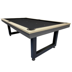 PRE-MADE 8 Foot Slate Odyssey outdoor/indoor Pool Billiards Table, beige / charcoal Top