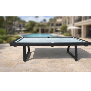 PRE-MADE 9ft Indoor/Outdoor SLATE SAGA Billiard Table, Merbau Timber, VanGuard cloth