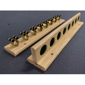 Pro 2pc Pool Snooker Billiards Wall Cue Rack Holder 8 X Cues - Natural timber color