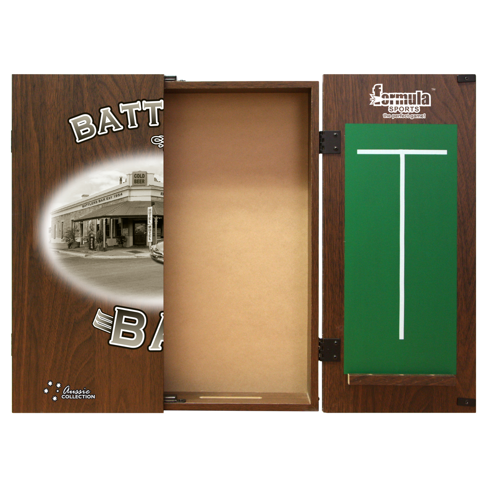 Dartboard Cabinet Timber Style Finish_Battler Bar Themed