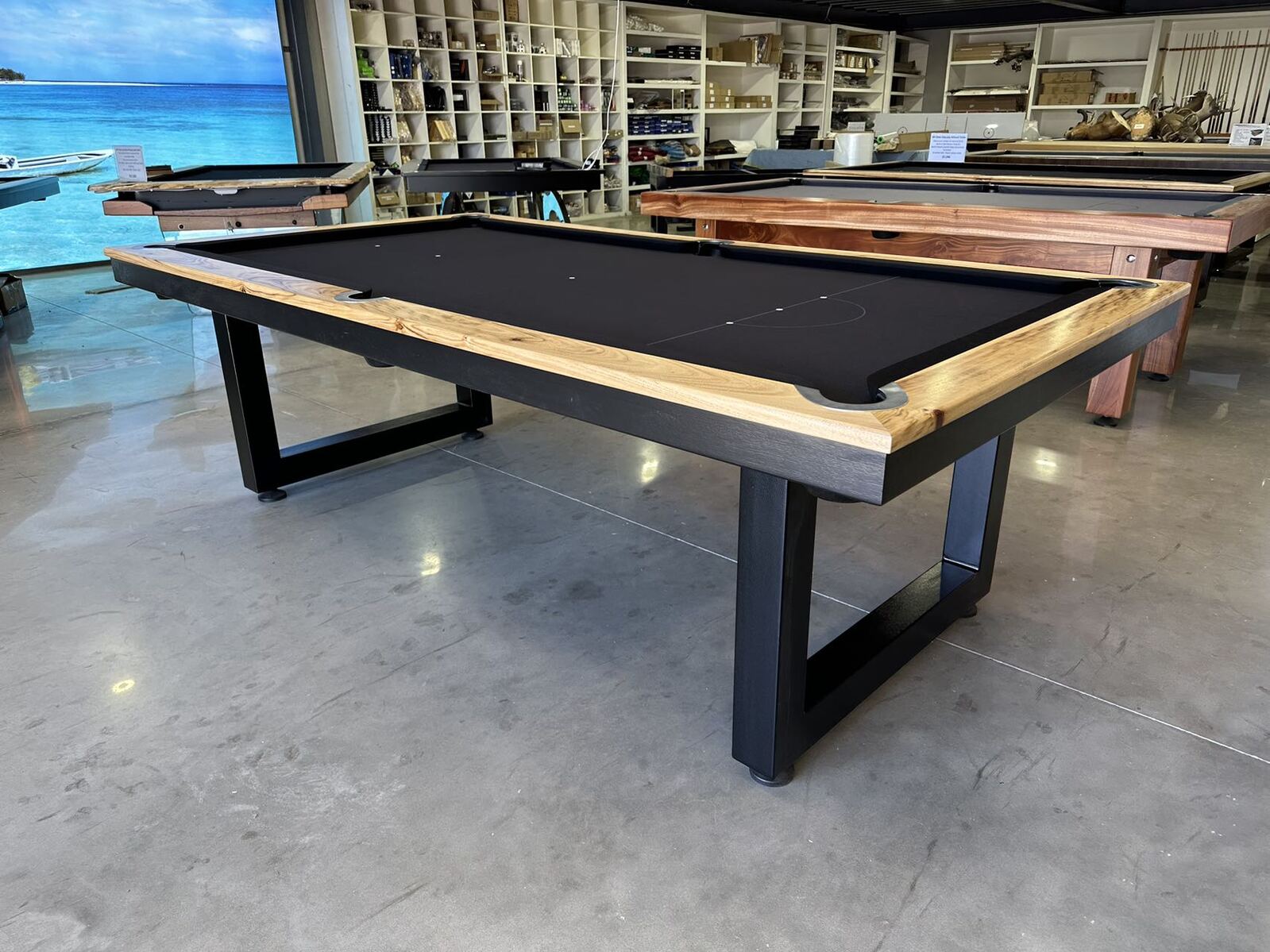 Pre-made 8 Foot Slate Odyssey Pool Billiards Table, camphor timber