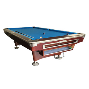 8 Foot Slate American Styled Billiards 9 Ball Table - Black body with Blue felt