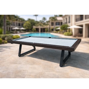 PRE-MADE 9ft Indoor/Outdoor SLATE SAGA Billiard Table, Merbau Timber, VanGuard cloth