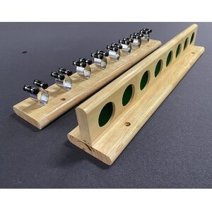 Pro 2pc Pool Snooker Billiards Wall Cue Rack Holder 8 X Cues - Natural timber color