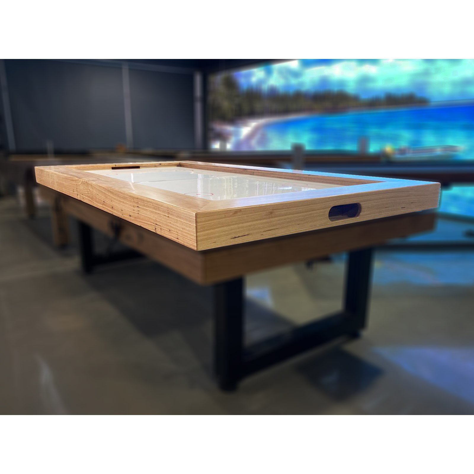 8ft 2pc Custom Made Timber Surround Air Hockey Table Top