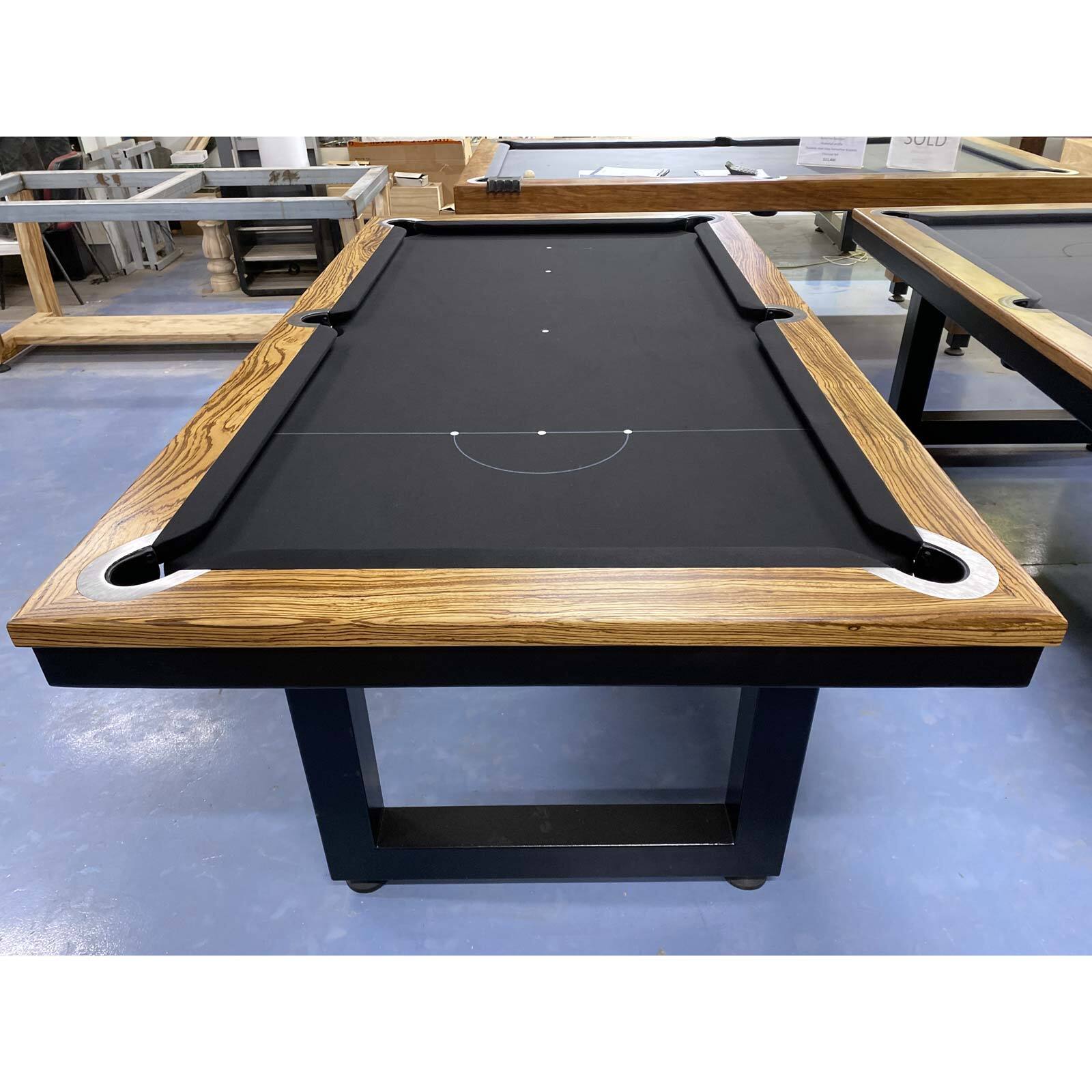 Pre-made 7 Foot Slate Odyssey Pool Billiards Table, Zebra Timber