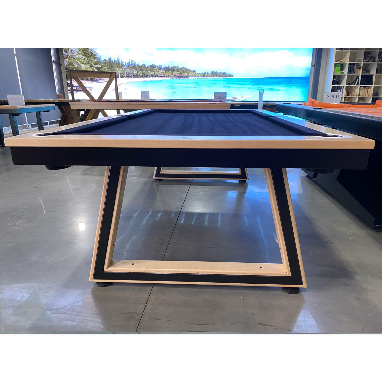 Pre-made 8 foot Slate SAGA Pool Billiards Table, Canadian Maple Timber