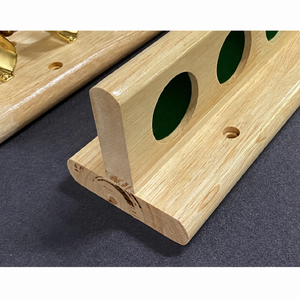 Pro 2pc Pool Snooker Billiards Wall Cue Rack Holder 8 X Cues - Natural timber color