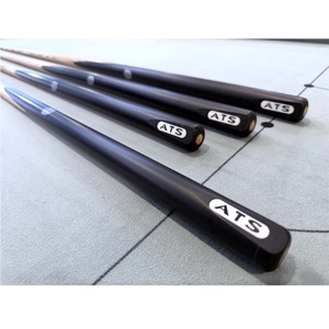 ATS PIONEER BLACK 57 inch 1pc Cue American ash shaft with aluminum logo embedded- 4 Pack