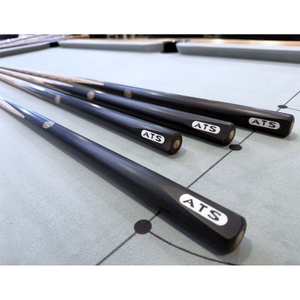 ATS PIONEER BLACK 57 inch 1pc Cue American ash shaft with wood logo embedded X2 with ATS Cue Case
