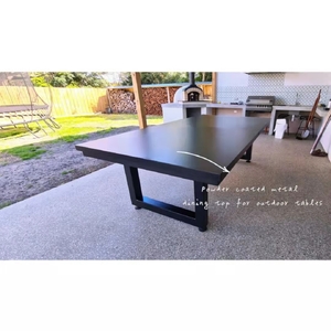 PRE-MADE 8 Foot Slate Odyssey outdoor/indoor Pool Billiards Table, beige / charcoal Top