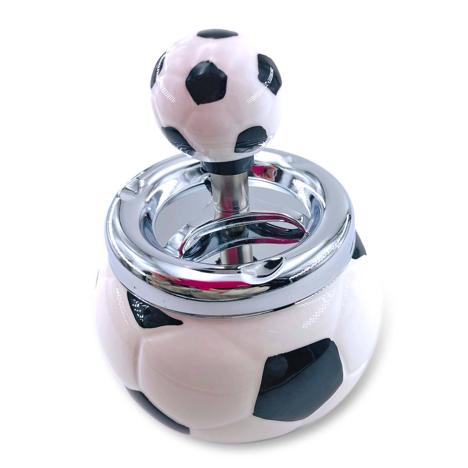 Ceramic Soccer Ball Shaped Spinning Cigarette Ashtray