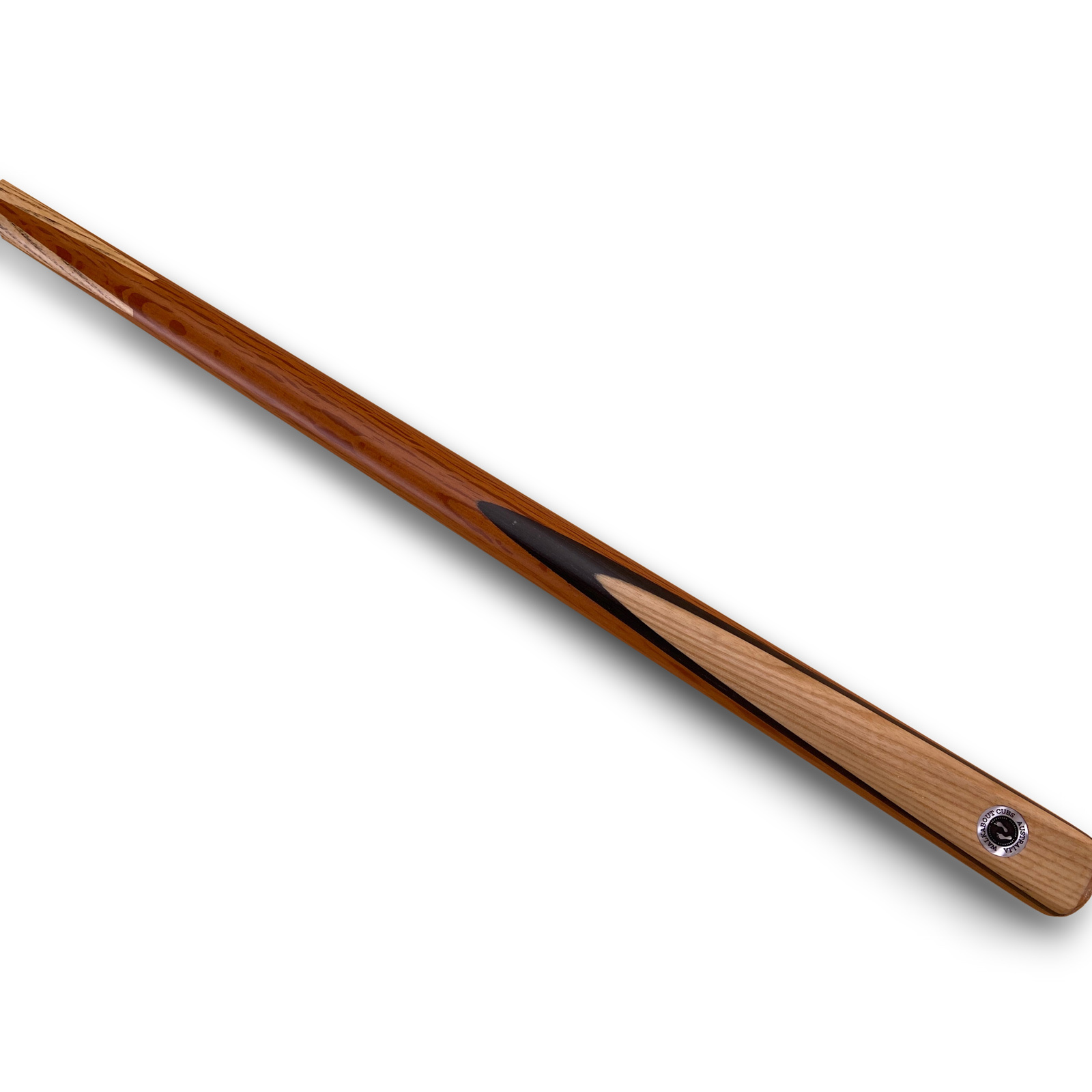 E.V. 57 inch 1pc pool cue, sheoak timber with composite Blackwood splice