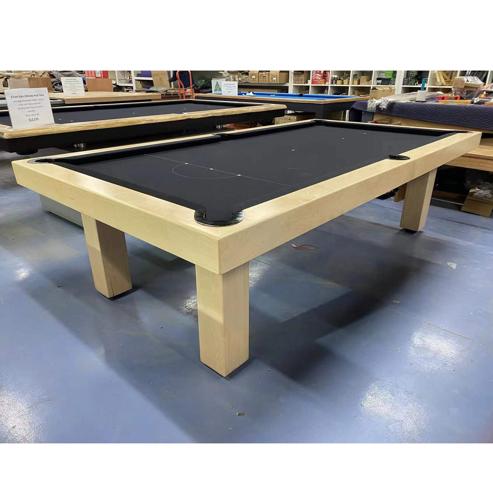 PRE-MADE 8ft Regent Full Auto Rise Pool Billiards Table, Canadian Maple timber