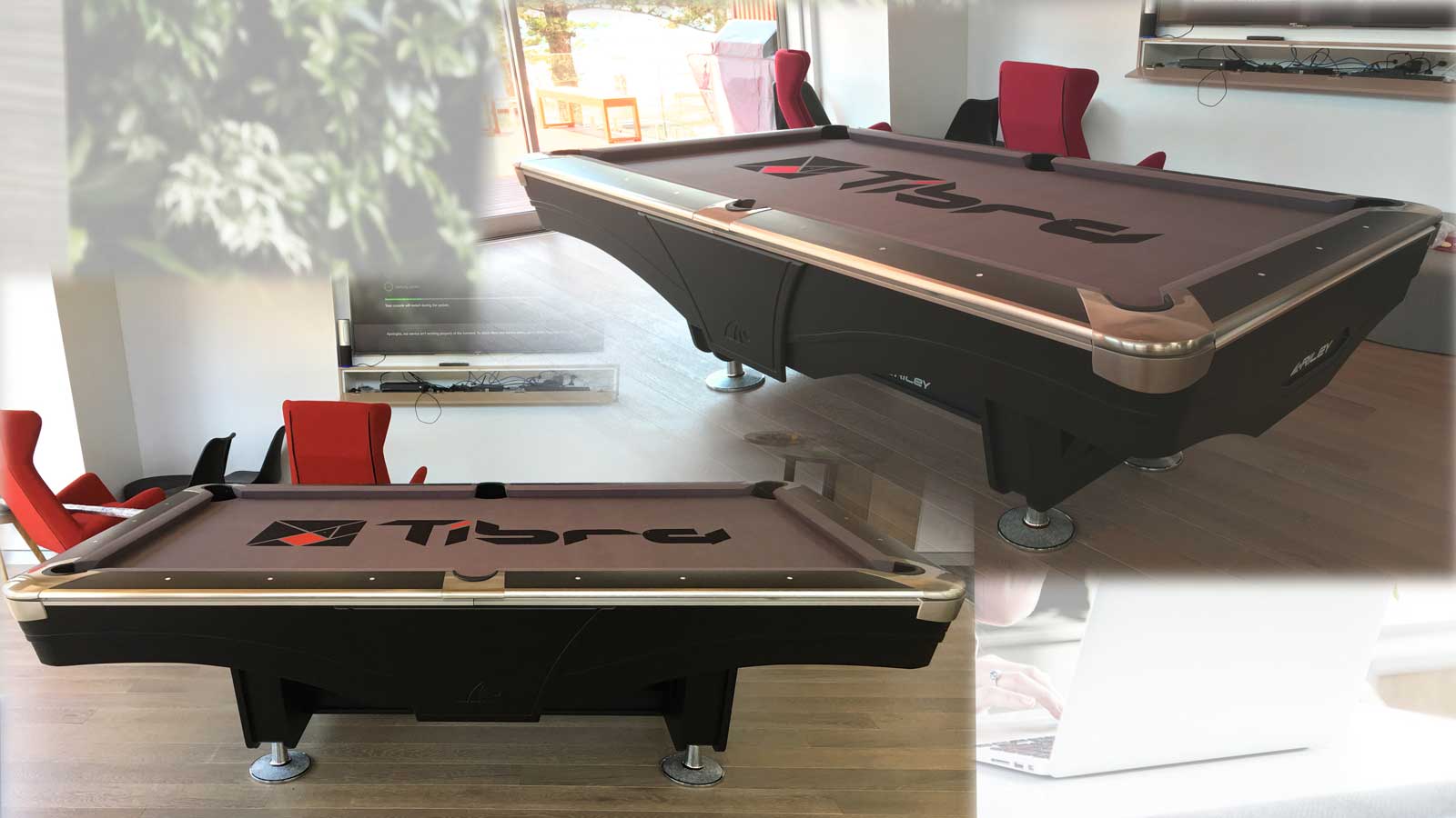 customized branded pool table for tibra