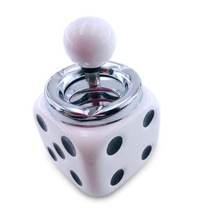 Ceramic Dice Shaped Spinning Smoking Cigarette Ashtray