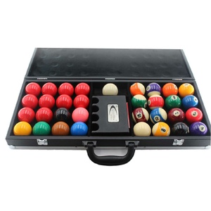 Billiards Pool Ball and Snooker Ball Set with Aluminum case, Chalk & Cue Holder