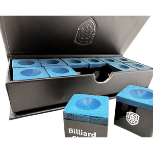 ATS Premium Billiard Chalk (12 Pack) - Cube Blue