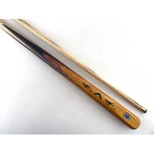 The Great Sandy Desert - 2pc Desert Cue with rod Ebony butt with cotnkerberry splice, 4 splice