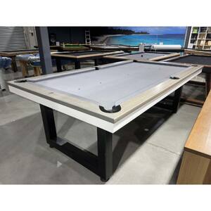 Pre-made 8 Foot Slate Odyssey Pool Billiards Table, Tassie Oak Timber Top in Concrete Color