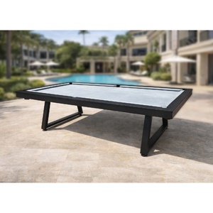 PRE-MADE 9ft Indoor/Outdoor SLATE SAGA Billiard Table, Merbau Timber, VanGuard cloth