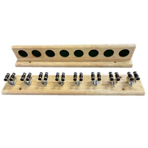 Pro 2pc Pool Snooker Billiards Wall Cue Rack Holder 8 X Cues - Natural timber color