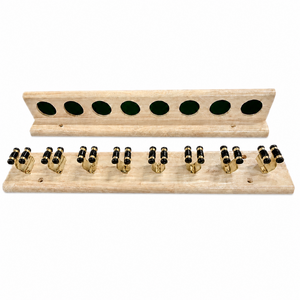 Pro 2pc Pool Snooker Billiards Wall Cue Rack Holder 8 X Cues - Natural timber color