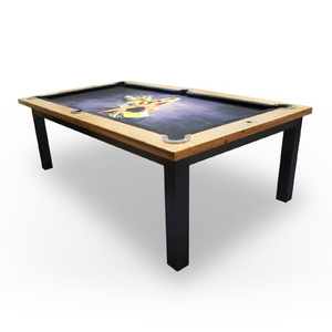 Melbourne Special - 7 Foot Euro Pool /Billiards Table, Wormy Timber Top (Floor Table)